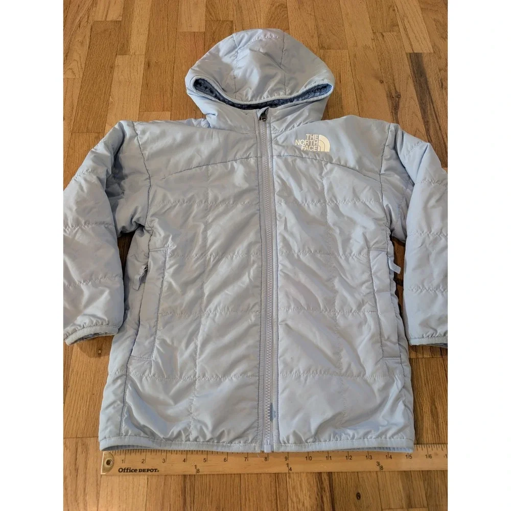 THE NORTH FACE Kids XS Reversible Shasta Jacket Blue Puffer Coat Sherpa Hooded